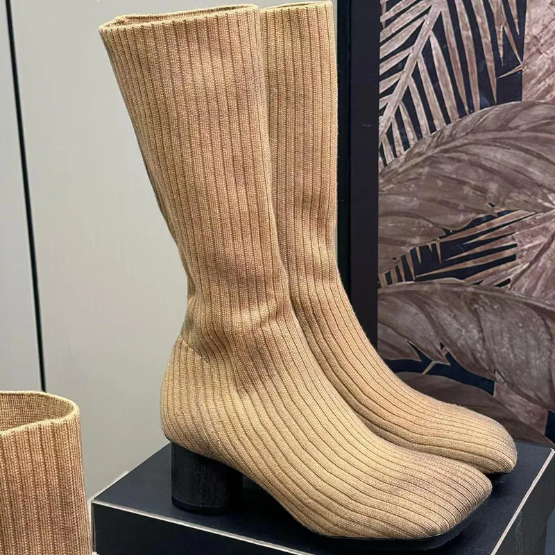 Street Fashion Rome 2025 - Pointed Elastic High Heel Socks Boots