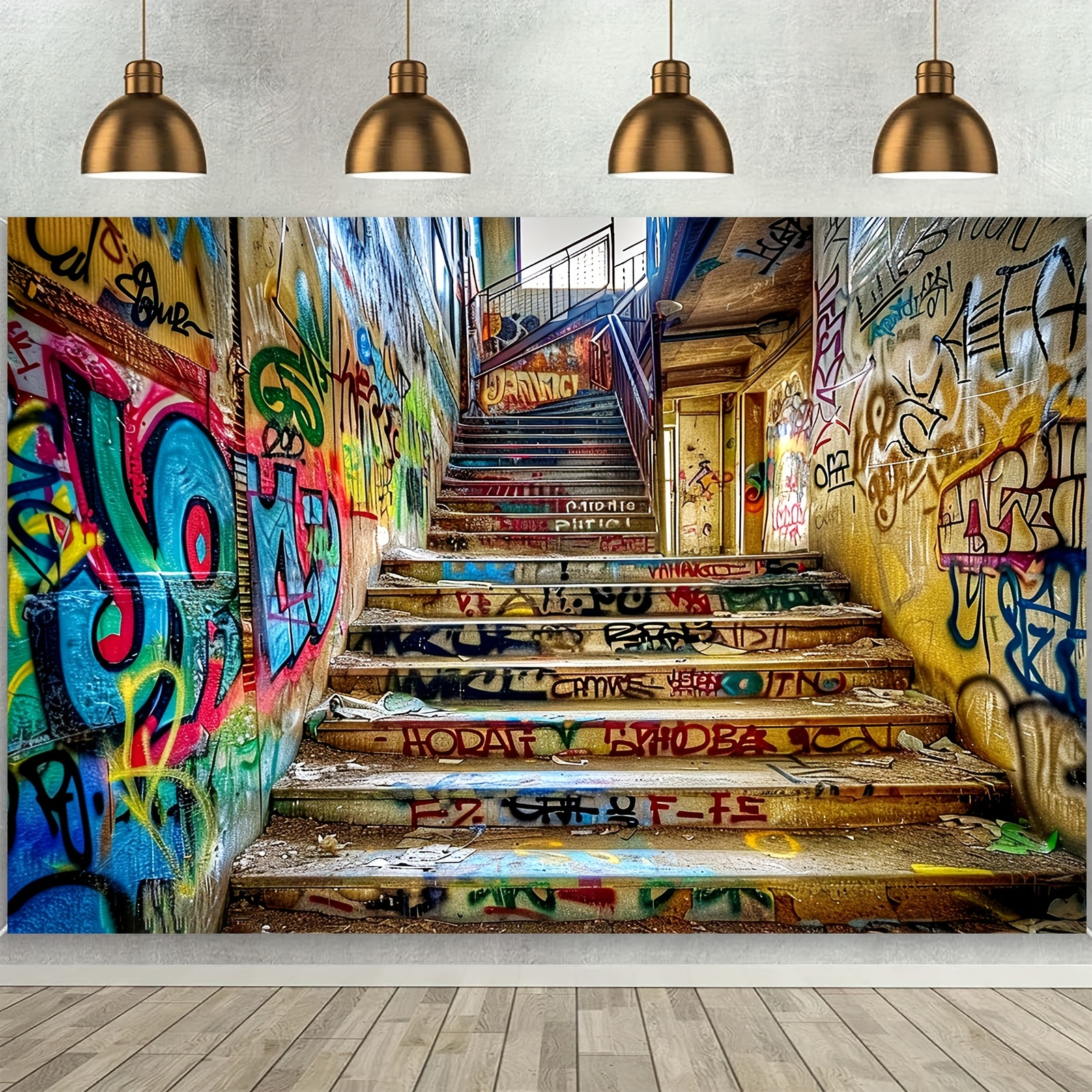 Street Fashion Events - Vibrant urban street graffiti Polyester background