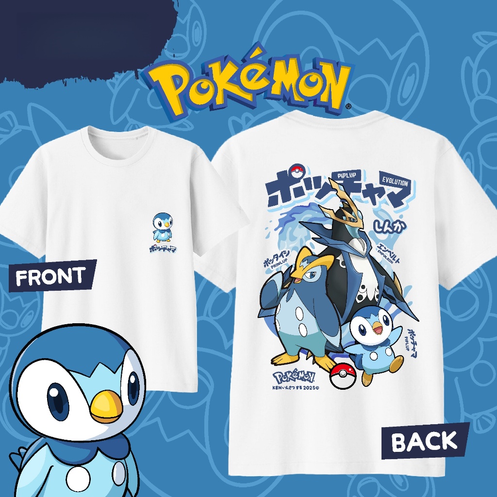 Street Fashion Anime - Anime Pokémon Piplup Evolution Printed Cotton