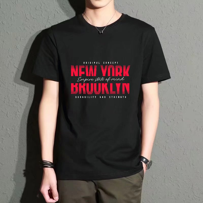 Men's Black Round-Neck Short-S – обзор и цена Street Fashion Of New York