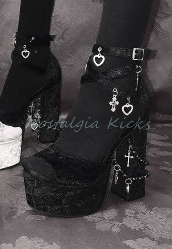 Gothic Black Velvet Platform H – обзор и цена Street Fashion Dress