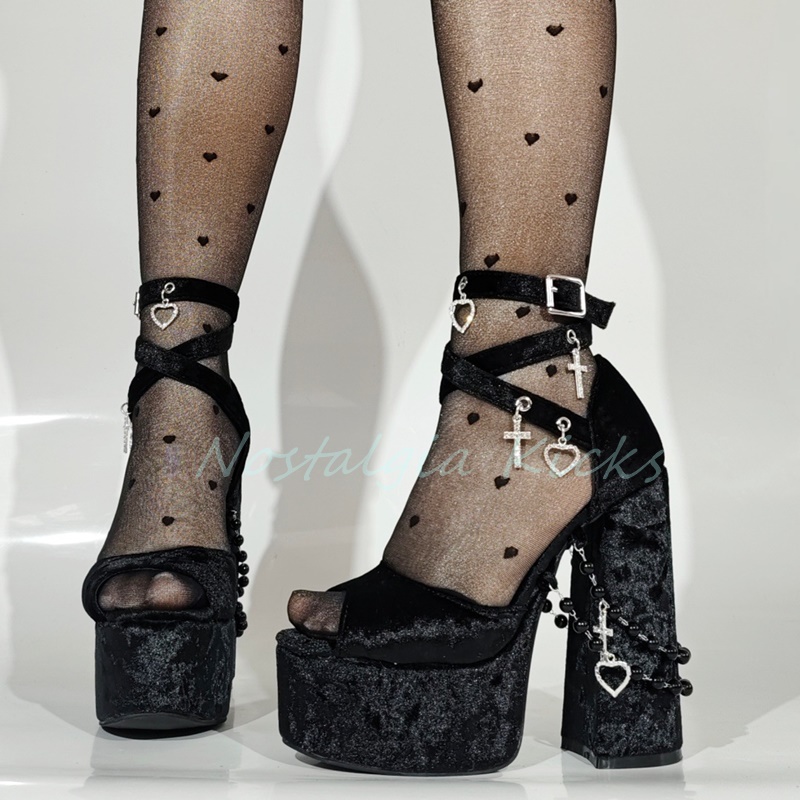 Gothic Black Velvet Platform H – обзор и цена Street Fashion Dress