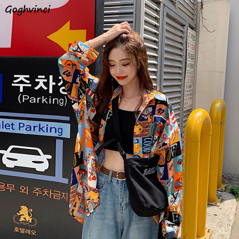 Shirts Women Spring Printed Th – обзор и цена Korean Street Fashion Female