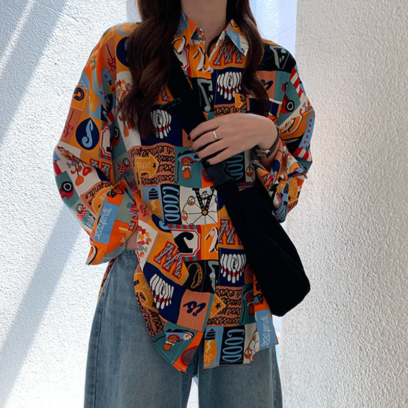 Shirts Women Spring Printed Th – обзор и цена Korean Street Fashion Female