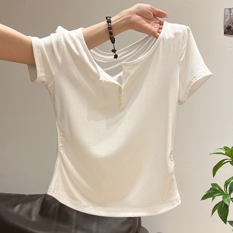 Women's Half-open Collar Butto – обзор и цена Korean Street Fashion Female