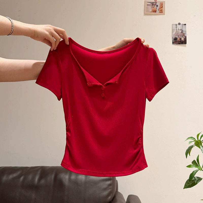Women's Half-open Collar Butto – обзор и цена Korean Street Fashion Female