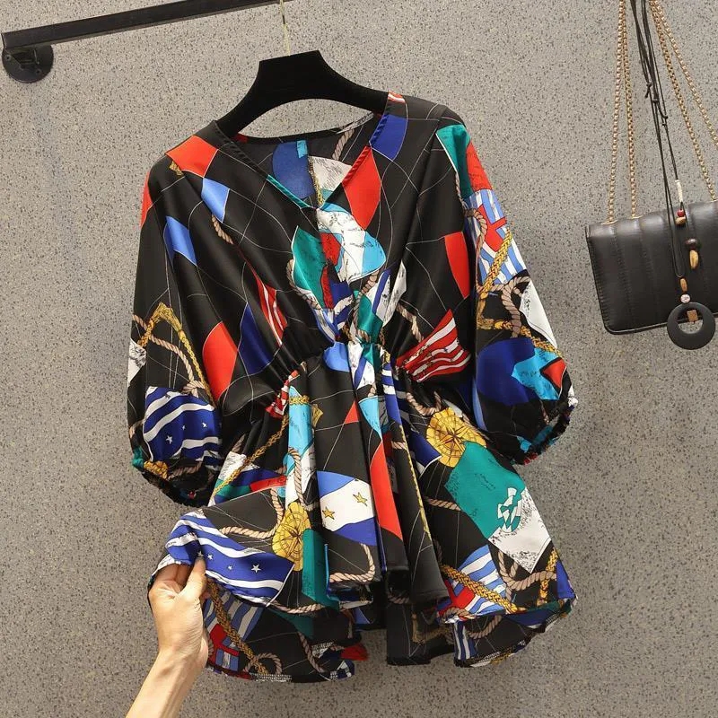 Geometric Printing Chiffon Hig – обзор и цена Korean Street Fashion Female