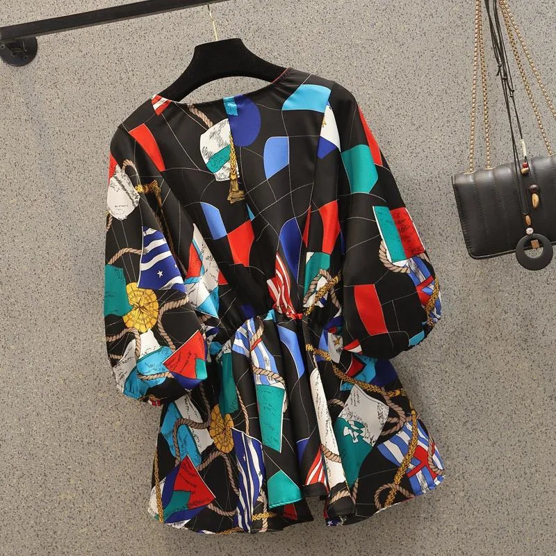 Geometric Printing Chiffon Hig – обзор и цена Korean Street Fashion Female