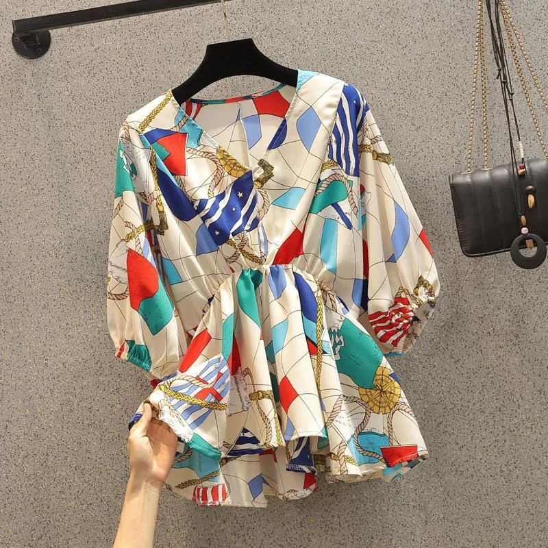 Geometric Printing Chiffon Hig – обзор и цена Korean Street Fashion Female