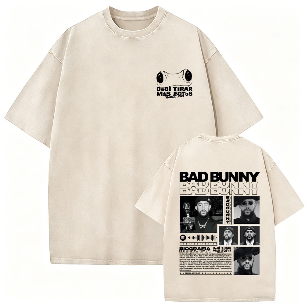 Rapper Bad Bunny Vintage Washe – обзор и цена Foto Street Fashion