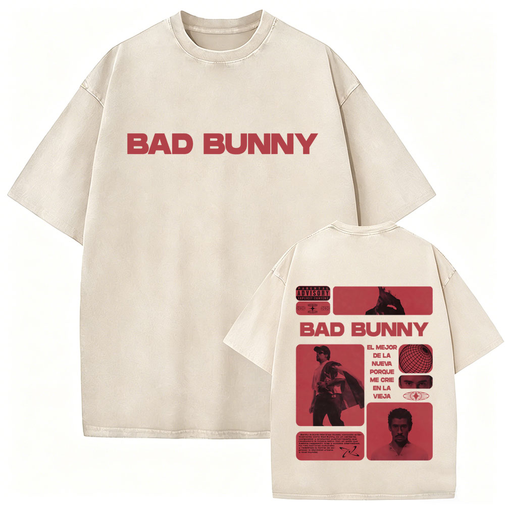 Rapper Bad Bunny Vintage Washe – обзор и цена Foto Street Fashion