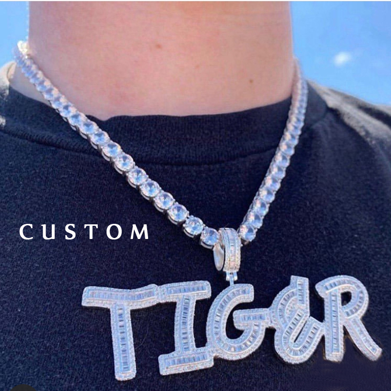 Custom Name Words Baguette Let – обзор и цена Street Fashion Necklace