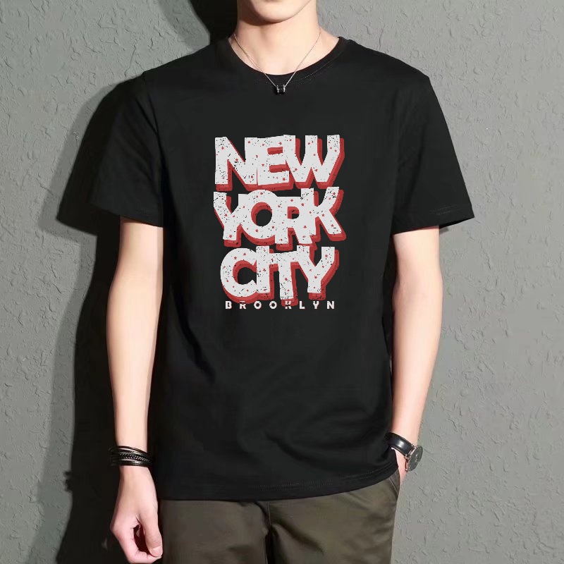 Men's Black Round-Neck Short-S – обзор и цена Street Fashion Of New York