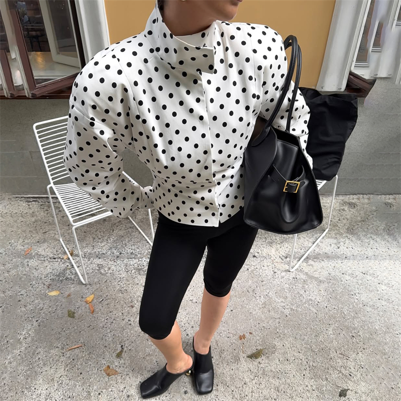 Women Polka Dot Jacket Fashion – обзор и цена Street Fashion Necklace
