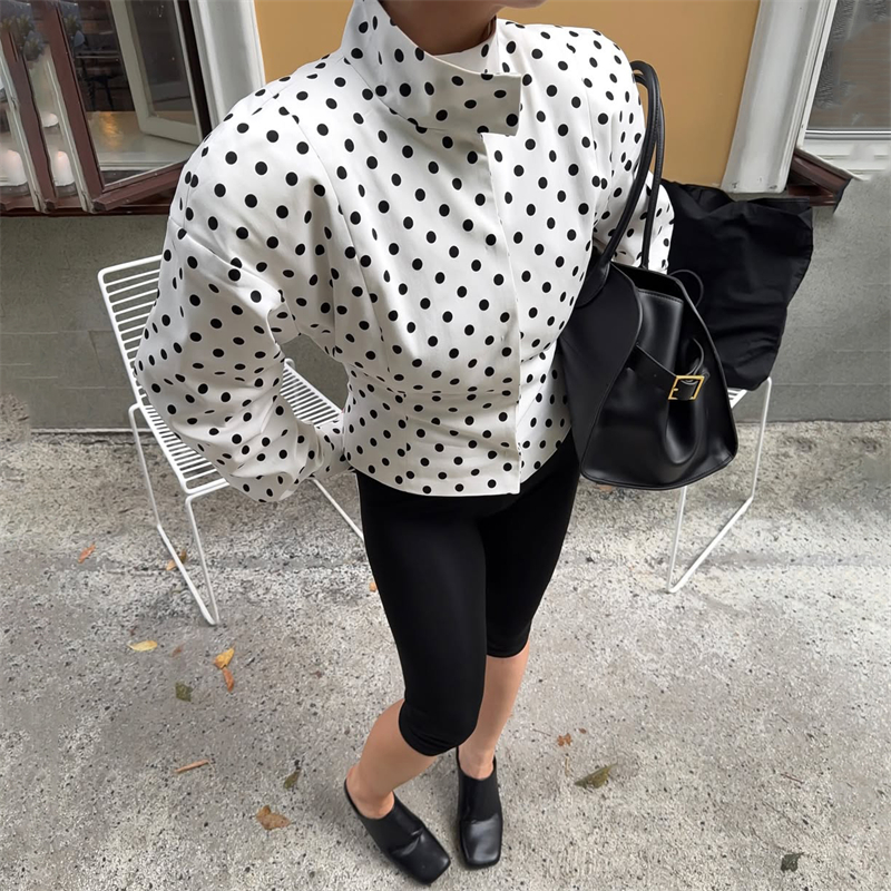 Women Polka Dot Jacket Fashion – обзор и цена Street Fashion Necklace
