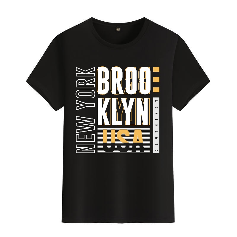 Men's Black Round-Neck Short-S – обзор и цена Street Fashion Of New York