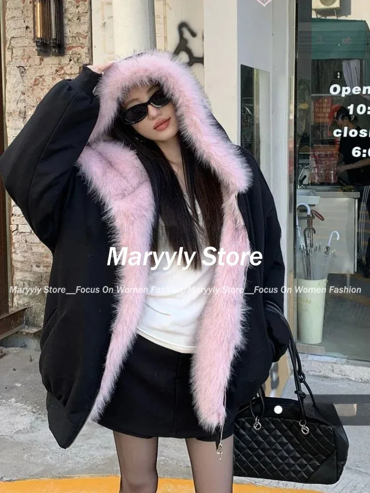American Vintage Women's Fur P – обзор и цена Korean Street Fashion Female