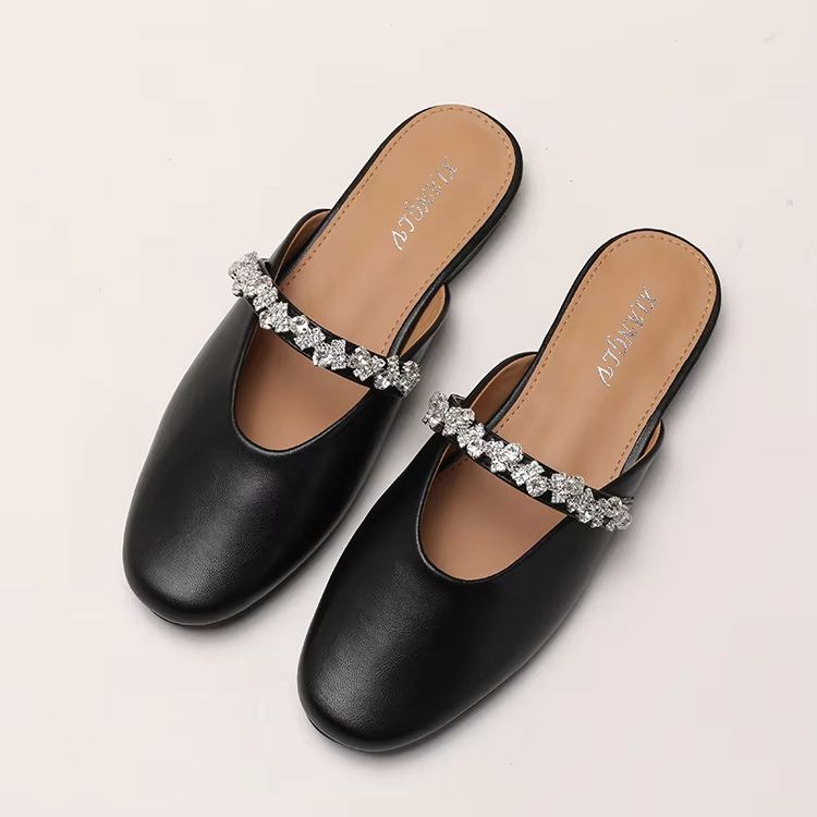 ZAROY Rhinestone Leather Mules – обзор и цена Street Fashion Dress