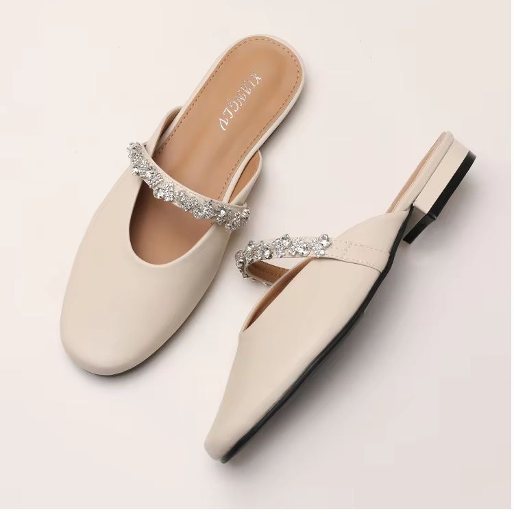 ZAROY Rhinestone Leather Mules – обзор и цена Street Fashion Dress