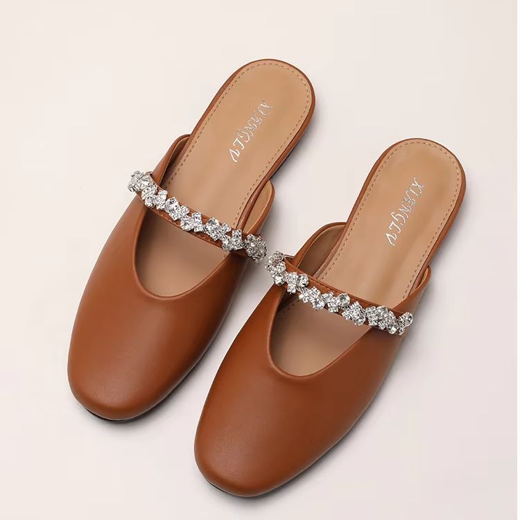 ZAROY Rhinestone Leather Mules – обзор и цена Street Fashion Dress