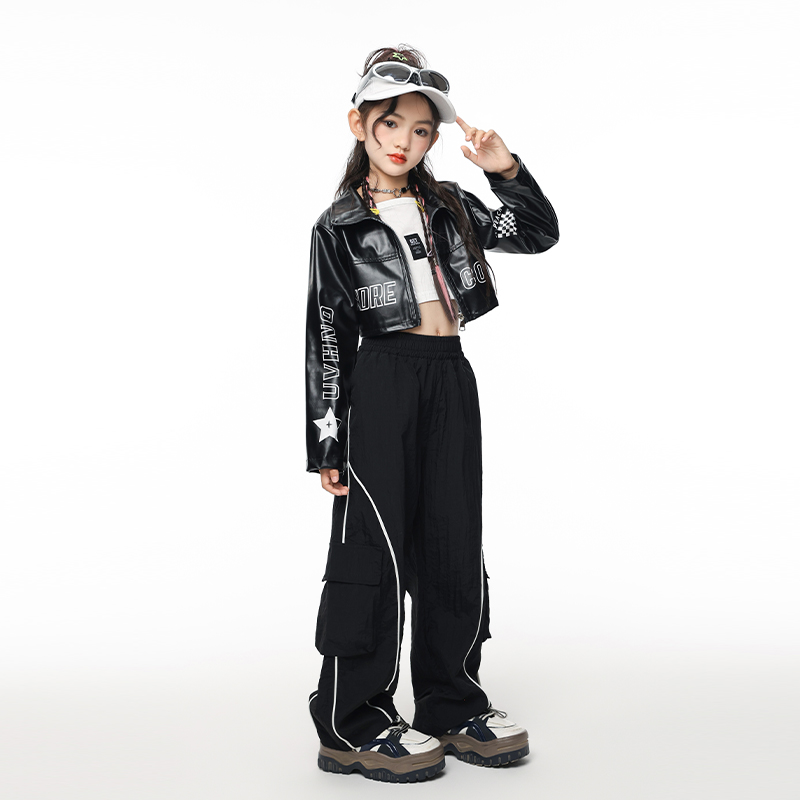 Boys Hip Hop Sweatshirt Pu Lea – обзор и цена Street Fashion Boy