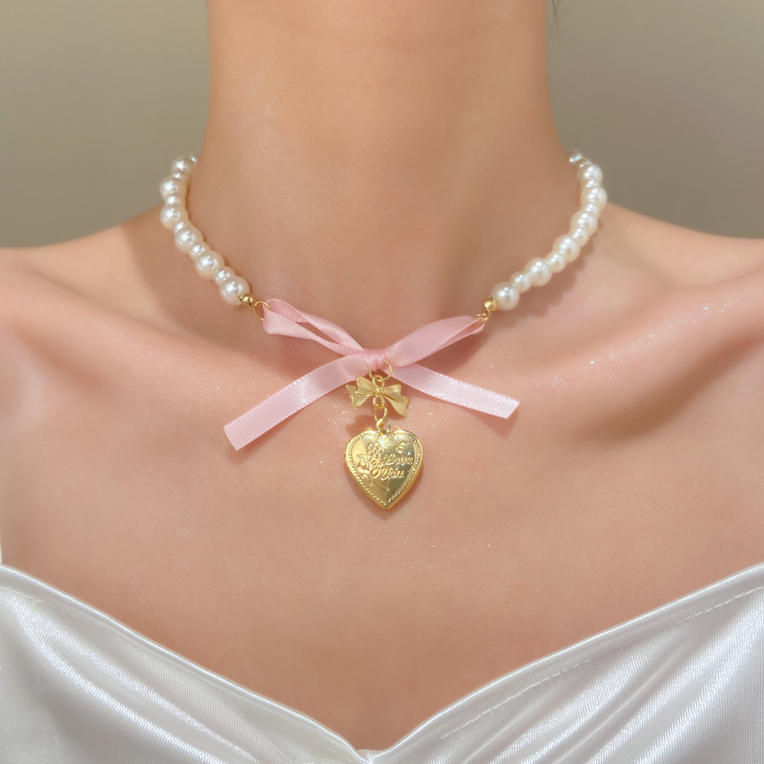 French Romantic Pink Bowknot H – обзор и цена Street Fashion Necklace